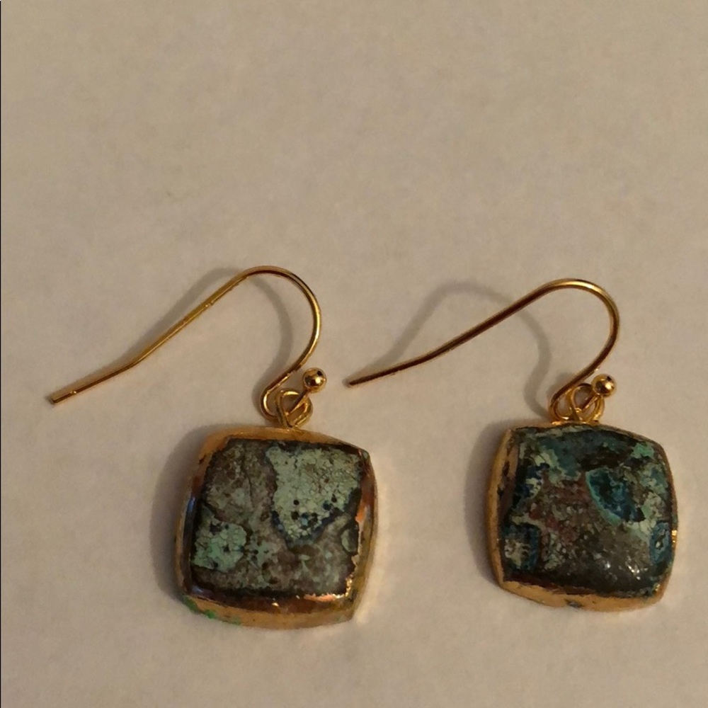 Turquoise And Gold Earrings